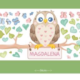 "Wall Sticker ""Owl With Butterflies Door Sign" - thumbnail 2