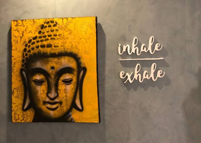 Yoga Studio Wall Decor, Inhale Exhale Wooden Letters, Yoga Lover Gift, Wall Art, Relaxation Sign, Signs, Meditation Signs - image 1
