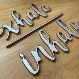 Yoga Studio Wall Decor, Inhale Exhale Wooden Letters, Yoga Lover Gift, Wall Art, Relaxation Sign, Signs, Meditation Signs - thumbnail 2
