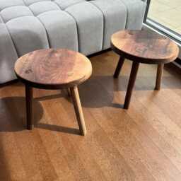 Wooden Stool/Side Table Plant Stand Handcrafted Round Seating Made To Order Natural Wood Gift Idea - thumbnail 2