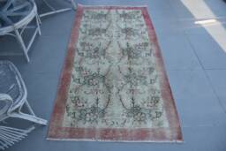 Anatolian Rugs, Turkish Rug, Vintage 3.3x6.5 Ft Accent Rugs For Kitchen, Beige Oriental Aztec Bedroom - thumbnail 1