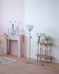Simple Flower Floor Lamp & Lampshade - Glacier