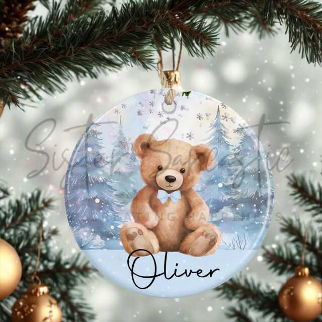 Personalised Baby Boy Christmas Decoration - Grandson First Gift 1St Bauble Stocking Filler Eve Box - image 1