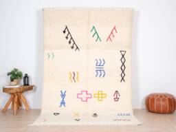 Authentic Beni Ourain Rug, Azilal Moroccan Rug 5x8 Ft - thumbnail 1