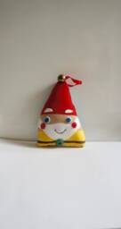 Handmade, Happy, Harold, The Yellow, Gnome, Large, Fabric, Hanging, Ornament, With Bell, Decoration, Christmas, Tree, Display, Mantel, Gift