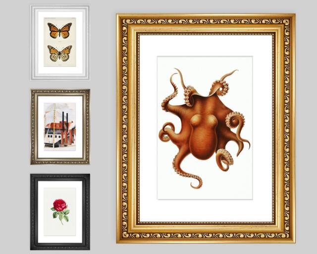 6x4/7x5 8x6 9x6 10x8 11x9 12x10 12x8 14x11 16x12 18x12 20x16 Gold Picture Frame, Vintage Shabby Chic Poster - image 1