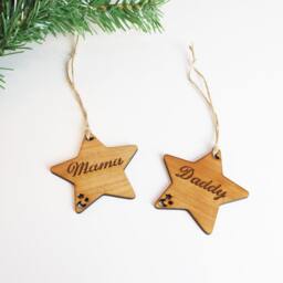 Personalised Family Tree Decorations, Wooden Star, Christmas Decoration, Gift, Bauble, Name Bauble - thumbnail 2