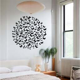 Butterfly Circle Vinyl Wall Art, Decal, Sticker, Transfer, Mural, Decor, Rent Friendly, Interior, Exterior, Full Removable, - 0293 - thumbnail 1