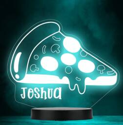 Pizza Food Yummy Name Personalised Gift Colour Changing Led Lamp Night Light - thumbnail 1