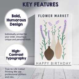 Lavender Stem Arrangement in Neutral Ceramic Vases Canvas Wall Art Print Decor Picture Ready To Hang - thumbnail 2