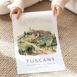 Tuscany Italy Art Print, Travel Gift, Poster, Toscana Wall Art, Home Decor, Housewarming Wedding Gift - thumbnail 2