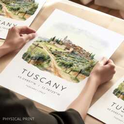 Tuscany Italy Art Print, Travel Gift, Poster, Toscana Wall Art, Home Decor, Housewarming Wedding Gift - thumbnail 1