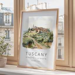Tuscany Italy Art Print, Travel Gift, Poster, Toscana Wall Art, Home Decor, Housewarming Wedding Gift - thumbnail 3