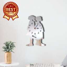 Boy & Girl Acrylic Clock - Many Colours Available - Bespoke Shapes & Sizes Made - thumbnail 1