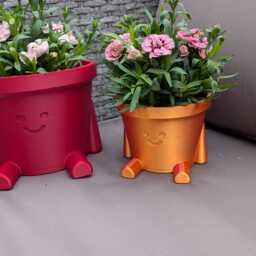 3D Printed Flower Pot Man - 2 Sizes Variety Of Colors Great Gift Gardening - thumbnail 2