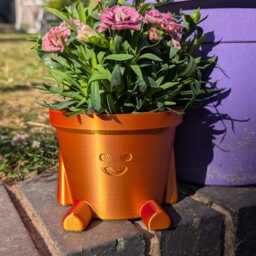 3D Printed Flower Pot Man - 2 Sizes Variety Of Colors Great Gift Gardening - thumbnail 4