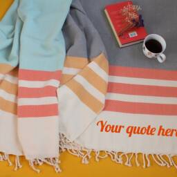 Personalised Luxury Larger Towel - Beach Picnic Blanket Sofa Throw Wedding Gift 2nd Anniversary Birthday For Her - thumbnail 3