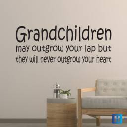 Grandchildren May Outgrow Your Lap But They Will Never Heart Matt Vinyl Wall Art Decal Stickers - thumbnail 2