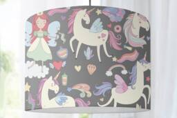 Lampshade Nursery Unicorn Fairy Tale Gray - thumbnail 1
