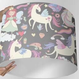 Lampshade Nursery Unicorn Fairy Tale Gray - thumbnail 2