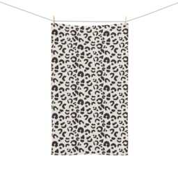Hand Towel, Leopard Print, Chocolate Cream, Safari Bathroom Decor, Animal Print Towels, Cheetah Kitchen Tea Dish Towel - thumbnail 3