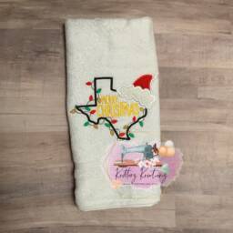 Merry Christmas States. Embroidered Towel. Hand Kitchen Christmas. Home Decor. Bathroom - thumbnail 1