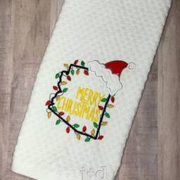 Merry Christmas States. Embroidered Towel. Hand Kitchen Christmas. Home Decor. Bathroom - thumbnail 3