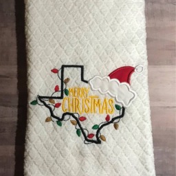 Merry Christmas States. Embroidered Towel. Hand Kitchen Christmas. Home Decor. Bathroom - thumbnail 2