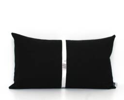 Black & Silver Colorblock Pillow Cover - Space Age Elegant Home Gifts, All Sizes - thumbnail 1