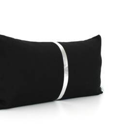 Black & Silver Colorblock Pillow Cover - Space Age Elegant Home Gifts, All Sizes - thumbnail 3