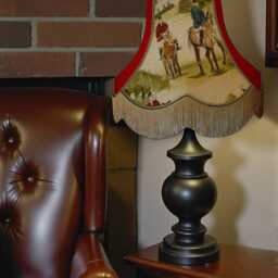 Vintage Fox Hunting Scene Lampshade With Gold Fringe, Handmade in The UK For Floor Standard Lamp Shades, Ceiling Light Pendants - thumbnail 2
