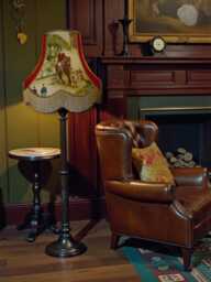 Vintage Fox Hunting Scene Lampshade With Gold Fringe, Handmade in The UK For Floor Standard Lamp Shades, Ceiling Light Pendants - thumbnail 1