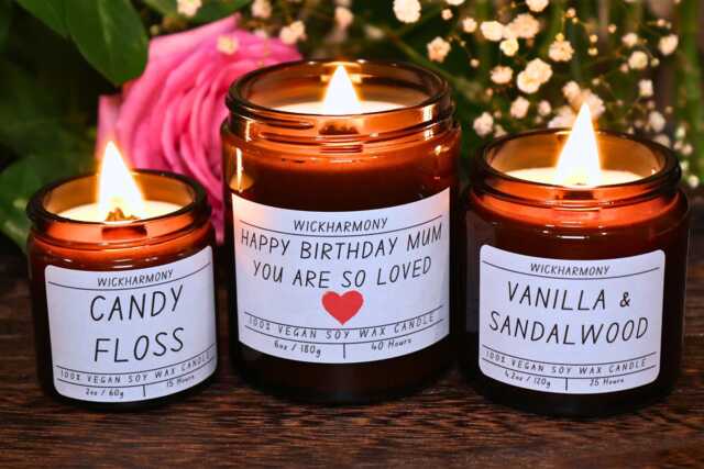 Scented Soy Wax Candle With Wooden Wick - Wickharmony - image 1