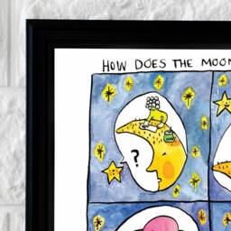 Funny Moon Haircut Pun Print - Nursery Or Bathroom Art - thumbnail 3