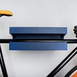 Wood Bike Wall Mount/Blue Shelf For Storage Wooden Rack - thumbnail 3