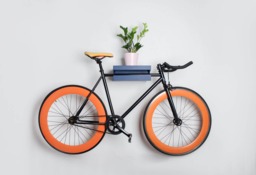 Wood Bike Wall Mount/Blue Shelf For Storage Wooden Rack - thumbnail 1