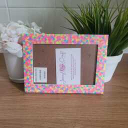 Colourful Neon Puzzle Confetti Photo Frame 4 X 6 Inches - thumbnail 2