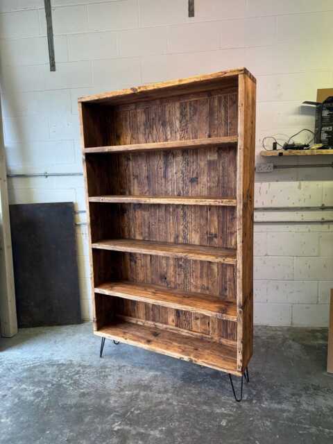 Reclaimed Solid Wood Bookcase - Handmade Rustic Sturdy - image 1