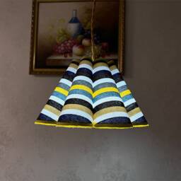 Lamp Shade For Pendant Light & Table Lamp, Vintage Lampshade, Linen Lampshades, Scallop Shade - thumbnail 3