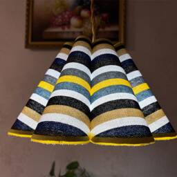 Lamp Shade For Pendant Light & Table Lamp, Vintage Lampshade, Linen Lampshades, Scallop Shade - thumbnail 2