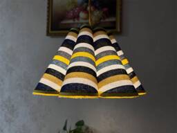 Lamp Shade For Pendant Light & Table Lamp, Vintage Lampshade, Linen Lampshades, Scallop Shade