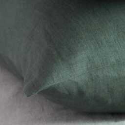 Forest Green Linen Pillowcases With Coconut Buttons, Set Of 2, Handmade Pillow Case Sets - thumbnail 3