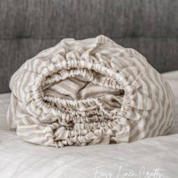 stonewashed Linen Fitted Bed Sheet - Custom Natural Bedding Mattress Cover 1 - thumbnail 4
