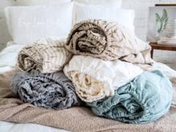 stonewashed Linen Fitted Bed Sheet - Custom Natural Bedding Mattress Cover 1 - thumbnail 1