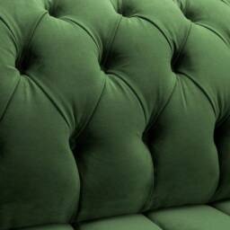 2 Seater Forest Green Velvet Fabric Chesterfield Sofa, British Handmade - thumbnail 3
