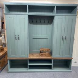 Handmade Sustainable Redwood Boot Room Bench Storage Cupboard, Farrow Ball Painted Furniture - thumbnail 3