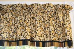 Gold Black Floral Valance - 17x53 Kaufman Holiday Flourish Curtain - Rod Pocket Window Topper Custom Drapes Home D??cor Jobs - thumbnail 1