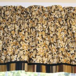 Gold Black Floral Valance - 17x54 Kaufman Holiday Flourish Curtain - Rod Pocket Window Topper Custom Drapes Home D??cor Jobs - thumbnail 2