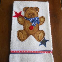Appliqued Bear Hand Towel Patriotic 4Th Of July Decor - thumbnail 2