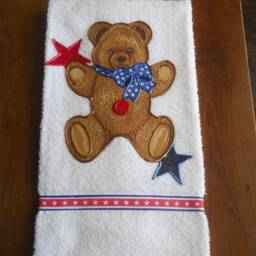 Appliqued Bear Hand Towel Patriotic 4Th Of July Decor - thumbnail 4